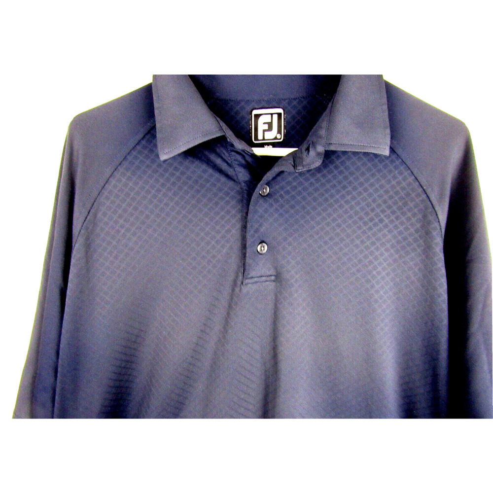 Footjoy Golf Polo Shirt Size X-Large Athletic Fit Blue Poly Spandex FJ Logo